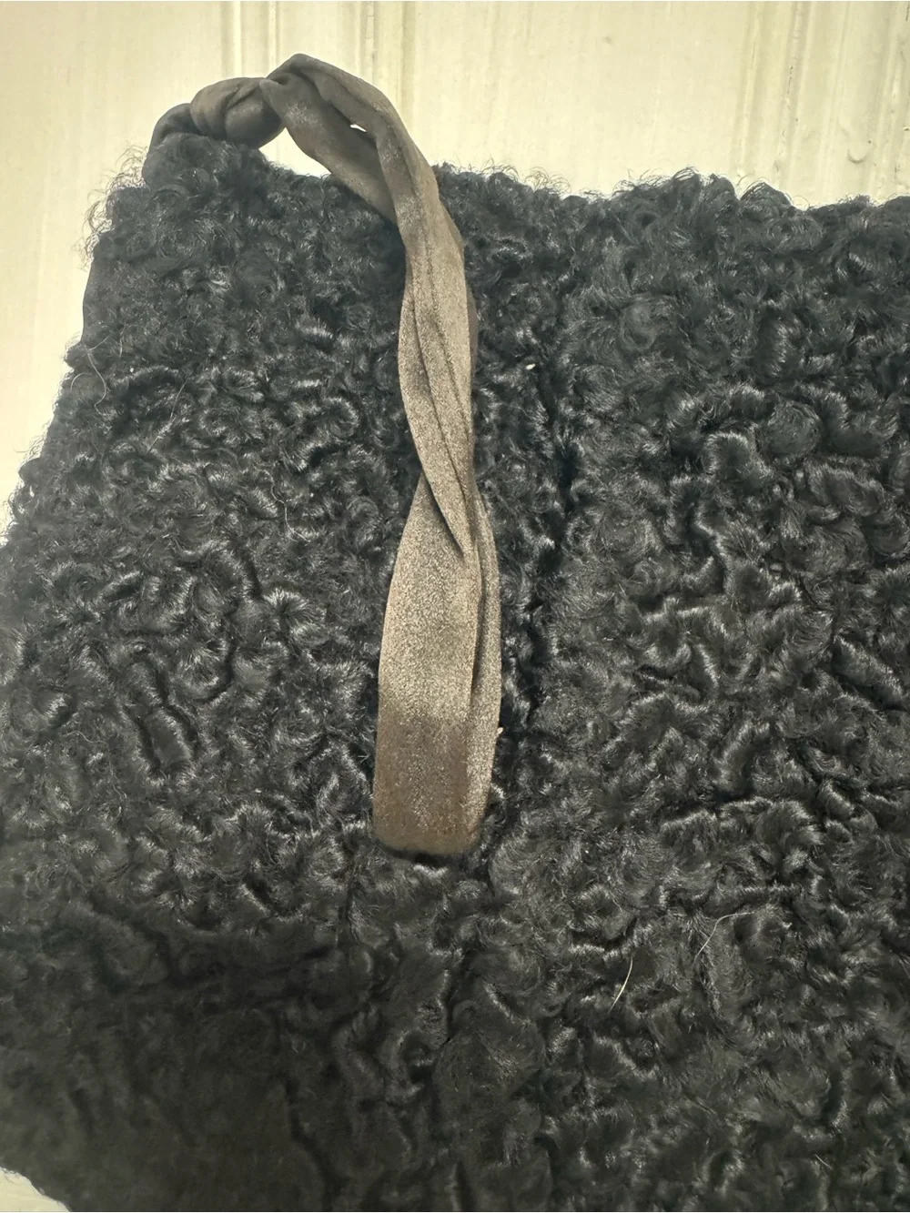 Vintage Black Persian Lamb / Astrakhan Fur Hand Muff Purse – Clover-Zip Pull
